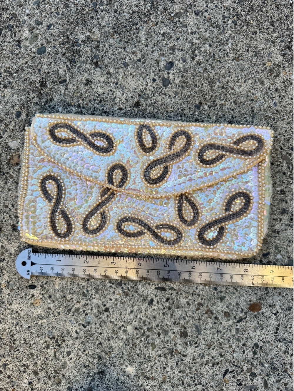 Vintage Beaded and Sequin Clutch Purse